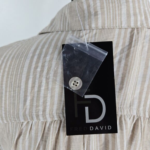 Fred & David Women's Size Medium Striped Tie Waist Button Up Shirt Dress NWT - Picture 4 of 10